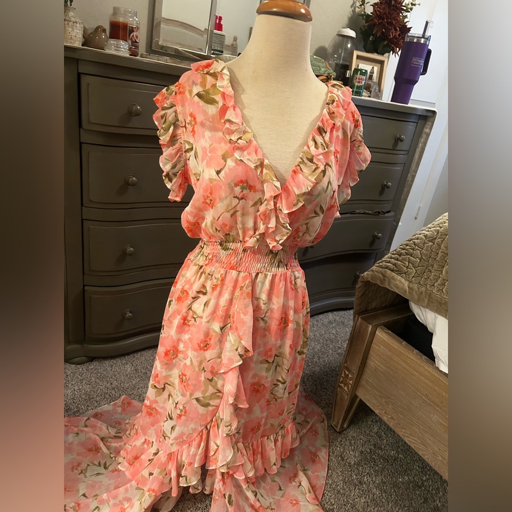 MISA Los Angeles Floral Pink Dress